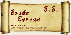 Boško Bursać vizit kartica